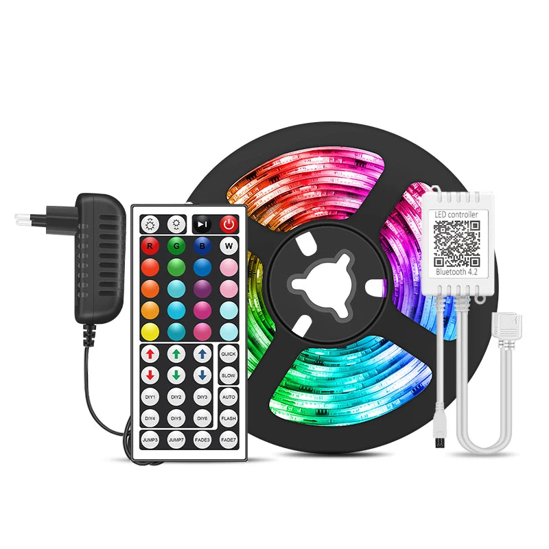Control inteligente mediante aplicación móvil para cambiar colores, brillo y efectos fácilmente. Tecnología RGB multicolor con millones de combinaciones de luz.